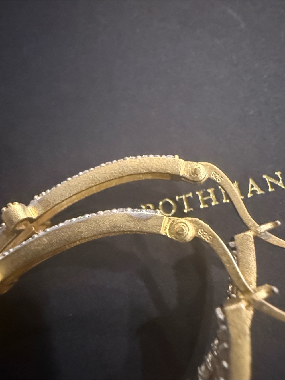 FREIDA ROTHMAN PAVÉ DOUBLE ROW CLOVER HOOP EARRINGS - Picture 5 of 5